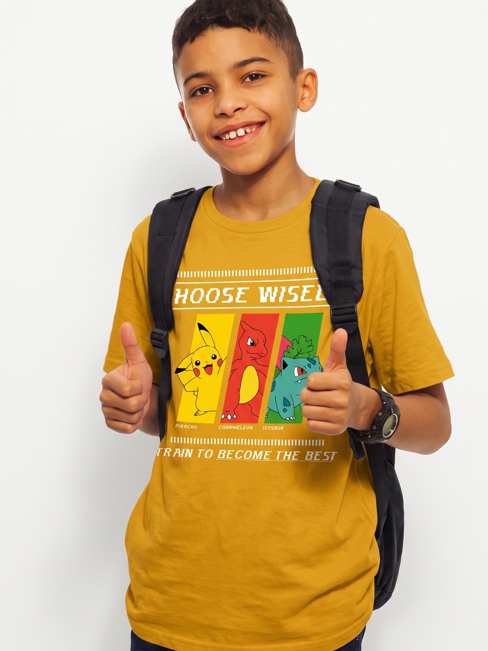 Old Navy Kids Pokemon Graphic T-Shirt Mustard Yellow Size Large (10-12)